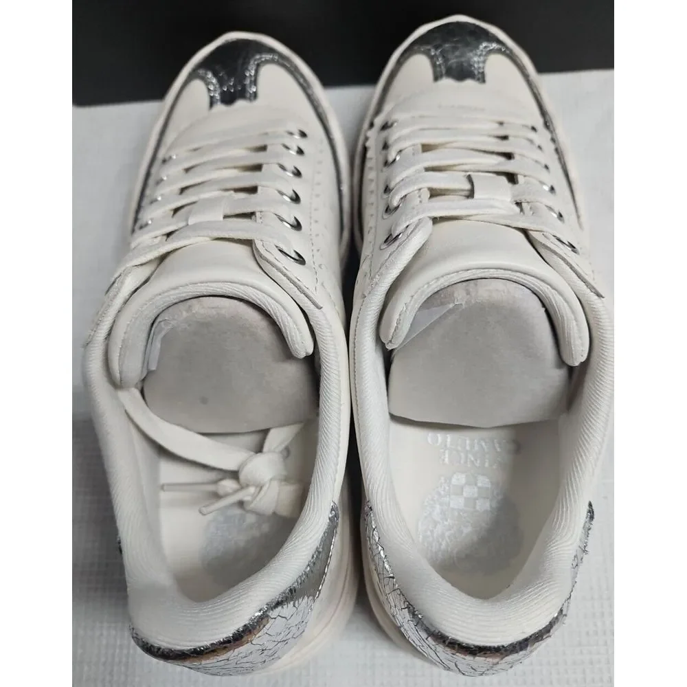 Vince Camuto JENLIE Sneaker laced up Coconut Cream+ Silver woman Sz‎  36/5.5M
